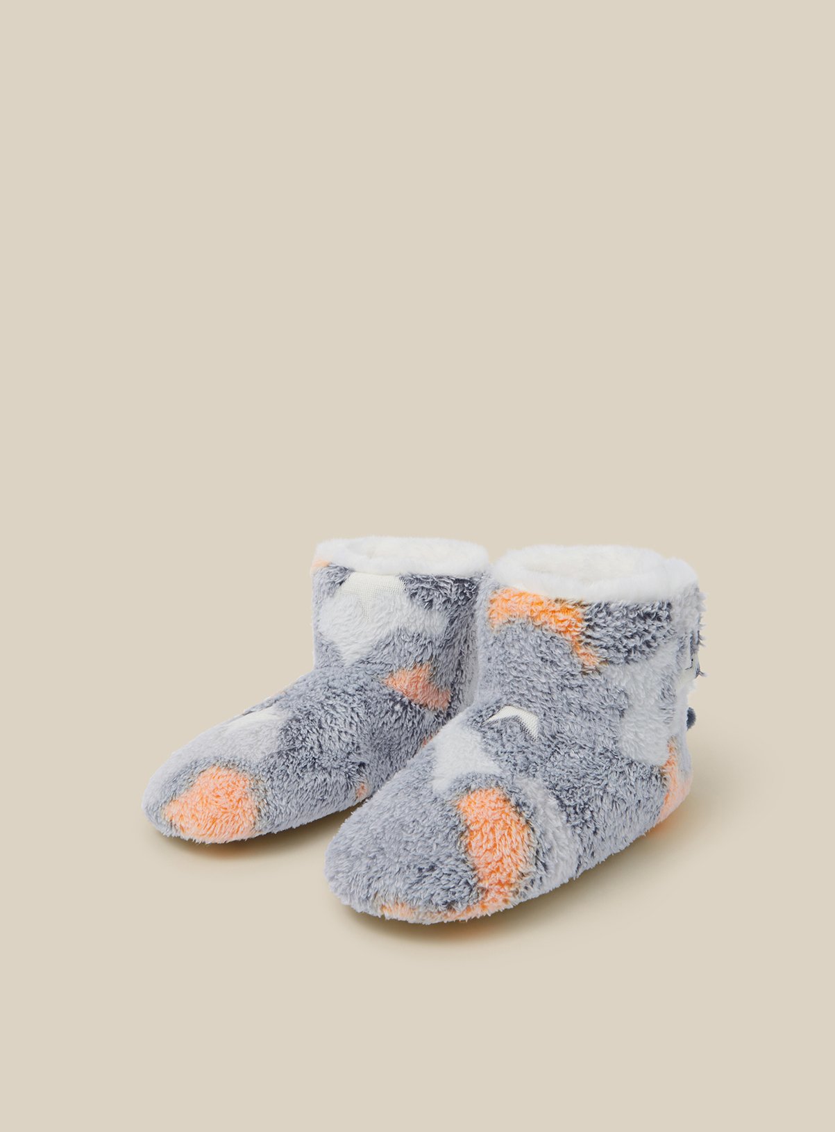 MONSOON Glow In The Dark Fluffy Dino Boot Slippers 11-12 years - Image 1 thumbnail